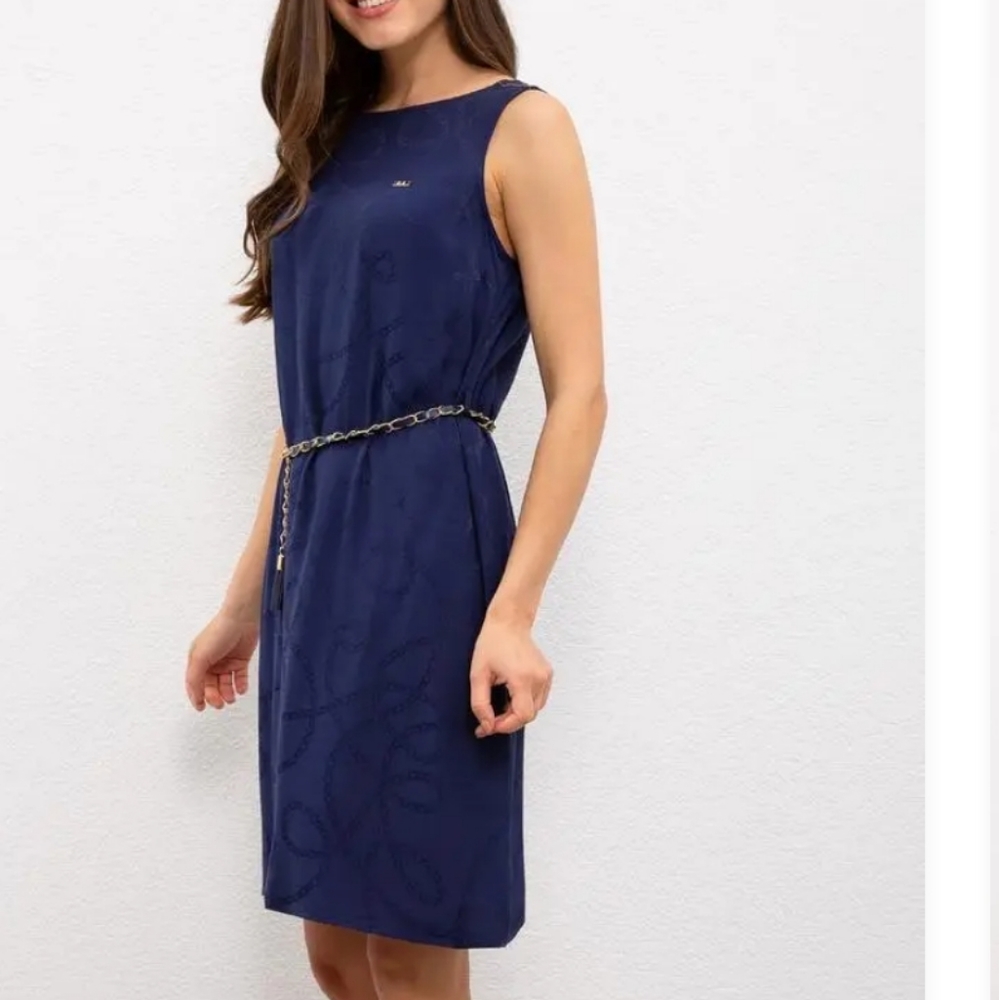 US POLO ASSN navy blue dress | mini blue dress | chain dress